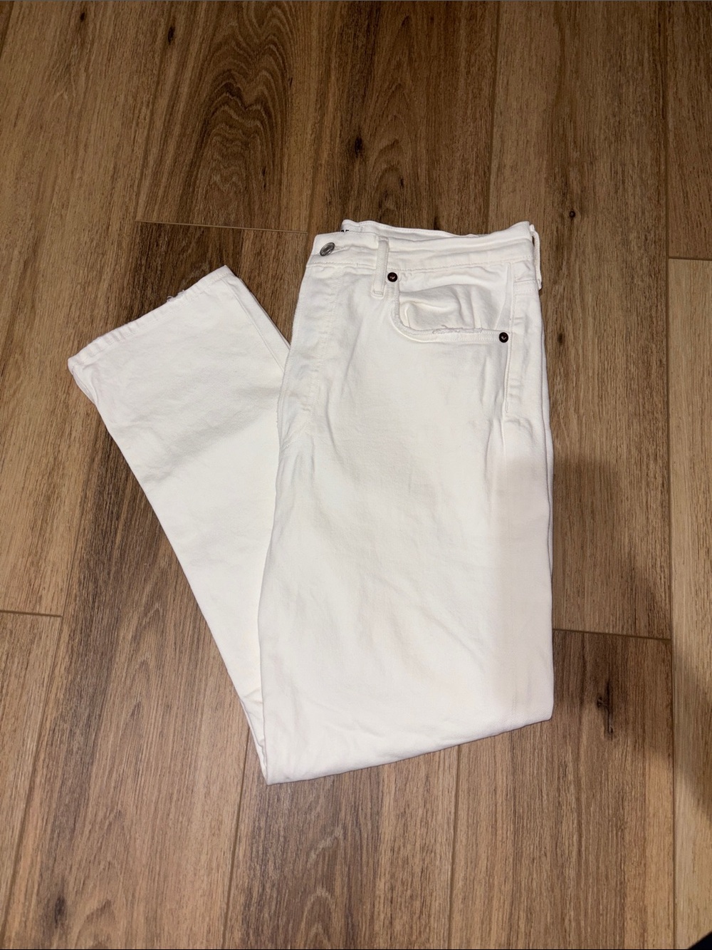 Agolde White Riley Crop Jeans